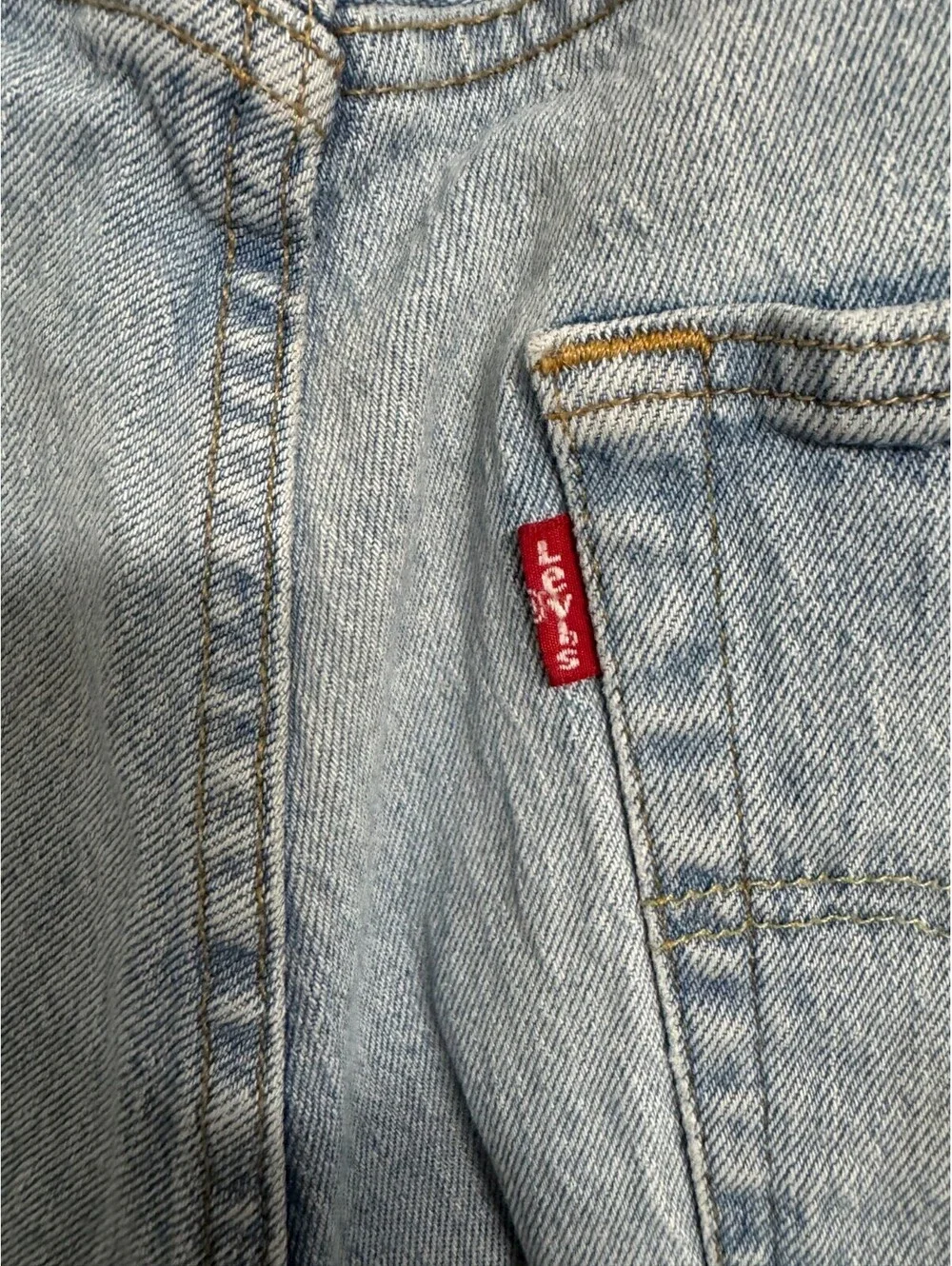 Levis 501 Original Fit Mens Jeans W32 L34 Light Wash Denim Pre-Owned